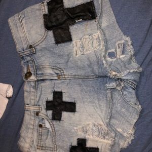 High waisted cross shorts